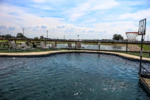 Enjoy a swim and games at Sunset View RV Resort
